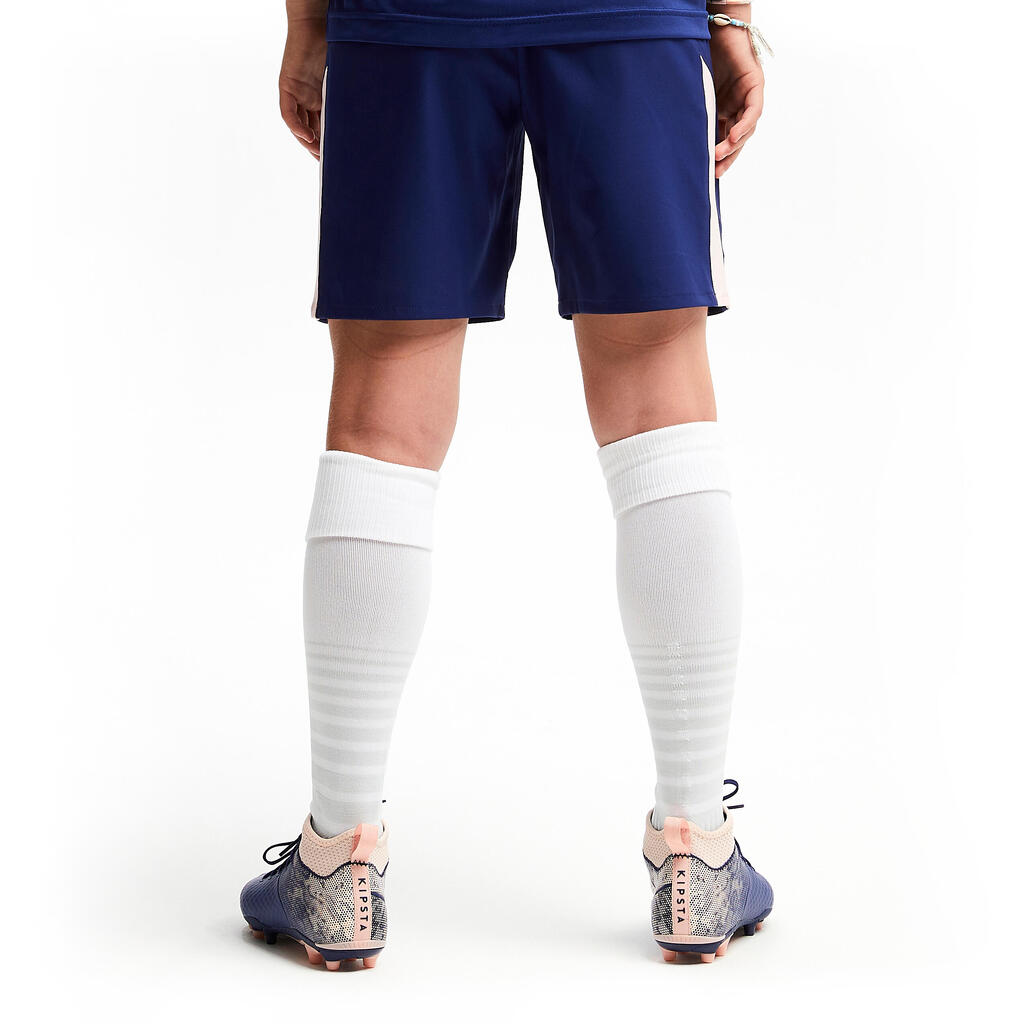 Girls' Football Shorts F500 - Blue/Pink