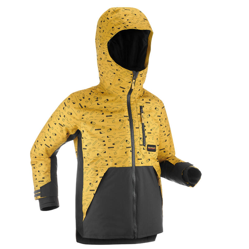 Veste de snowboard enfant - SNB 500 kid - graph jaune