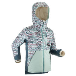 Snowboard- en ski-jas voor kinderen 500 grafische print blauw