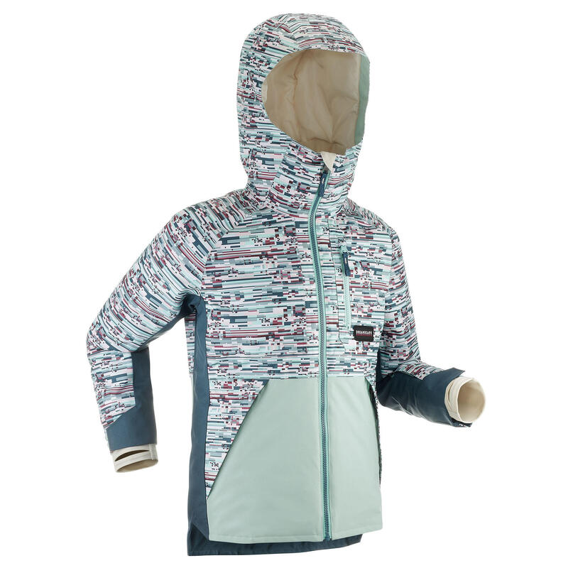 Snowboardjas voor kinderen SNB 500 print blauw