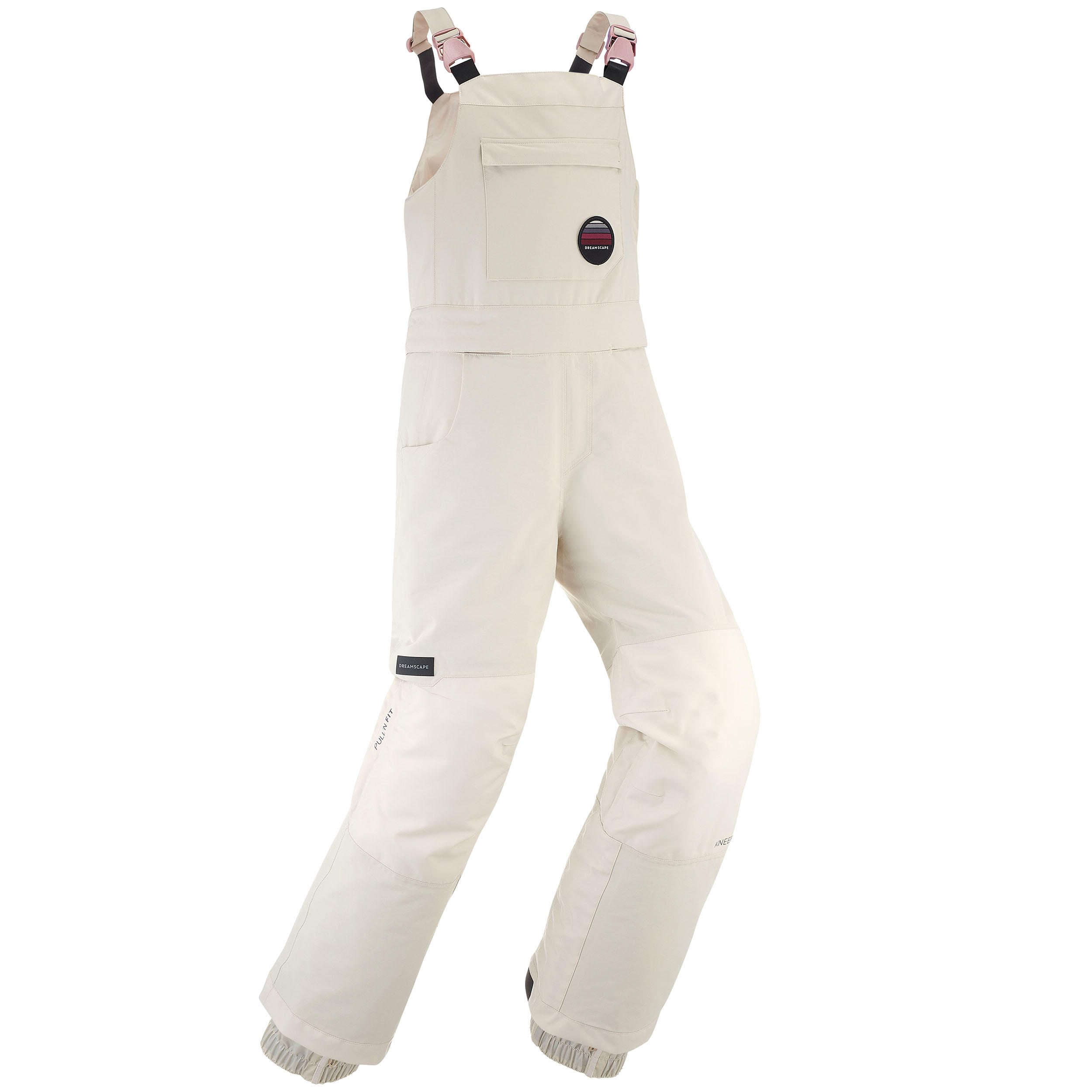 Kids' Snowboard Bib Pants - BIB 500 Linen - Linen - Dreamscape
