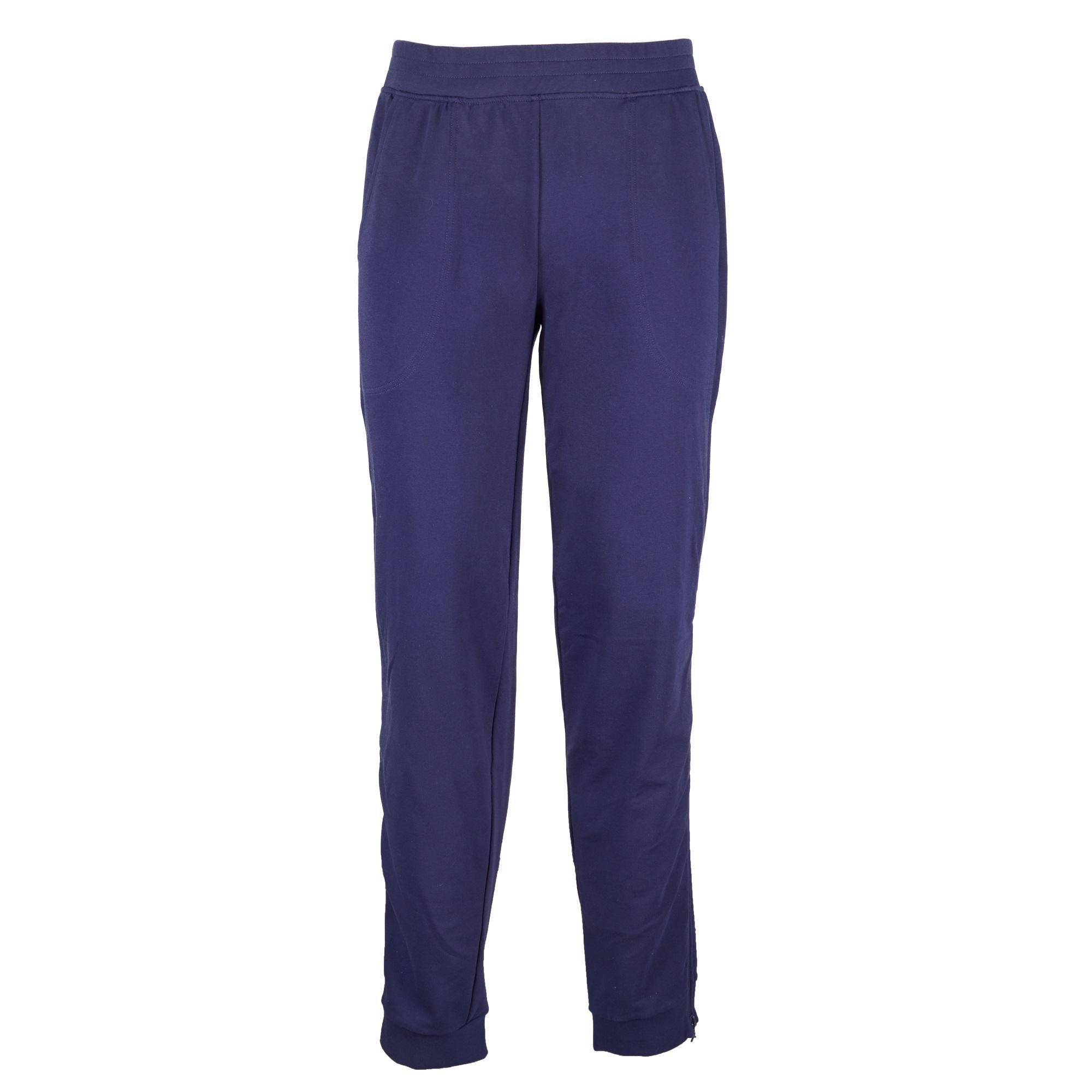 Pantaloni uomo fitness cotone con zip laterali blu DECATHLON | DECATHLON