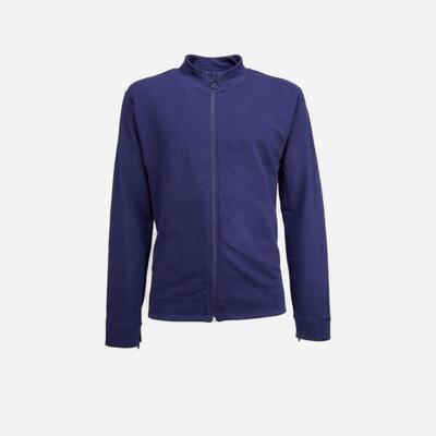 Felpa uomo fitness apertura facilitata con zip laterali e sulle mancihe blu