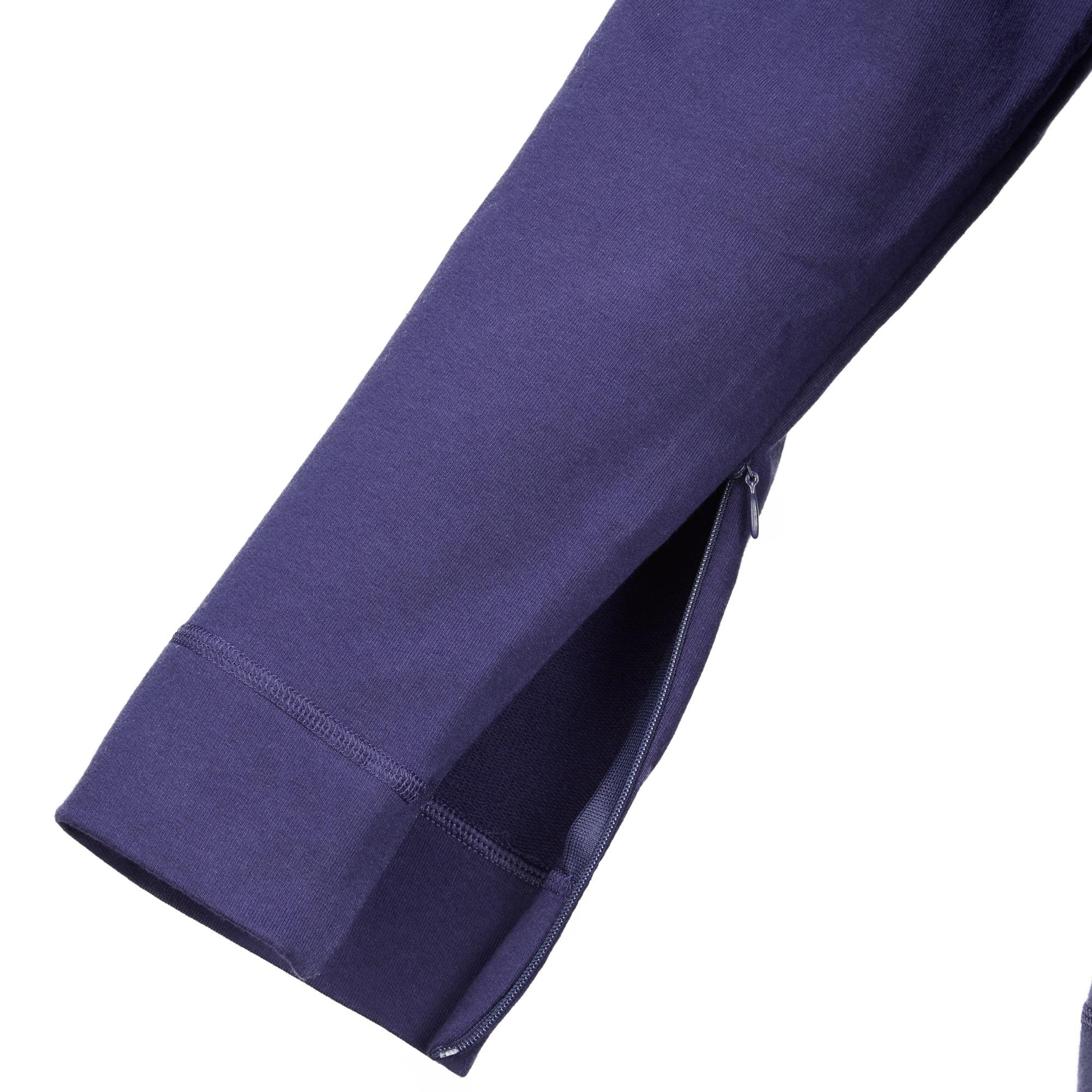 Felpa uomo fitness apertura facilitata con zip laterali e sulle mancihe blu 4/5