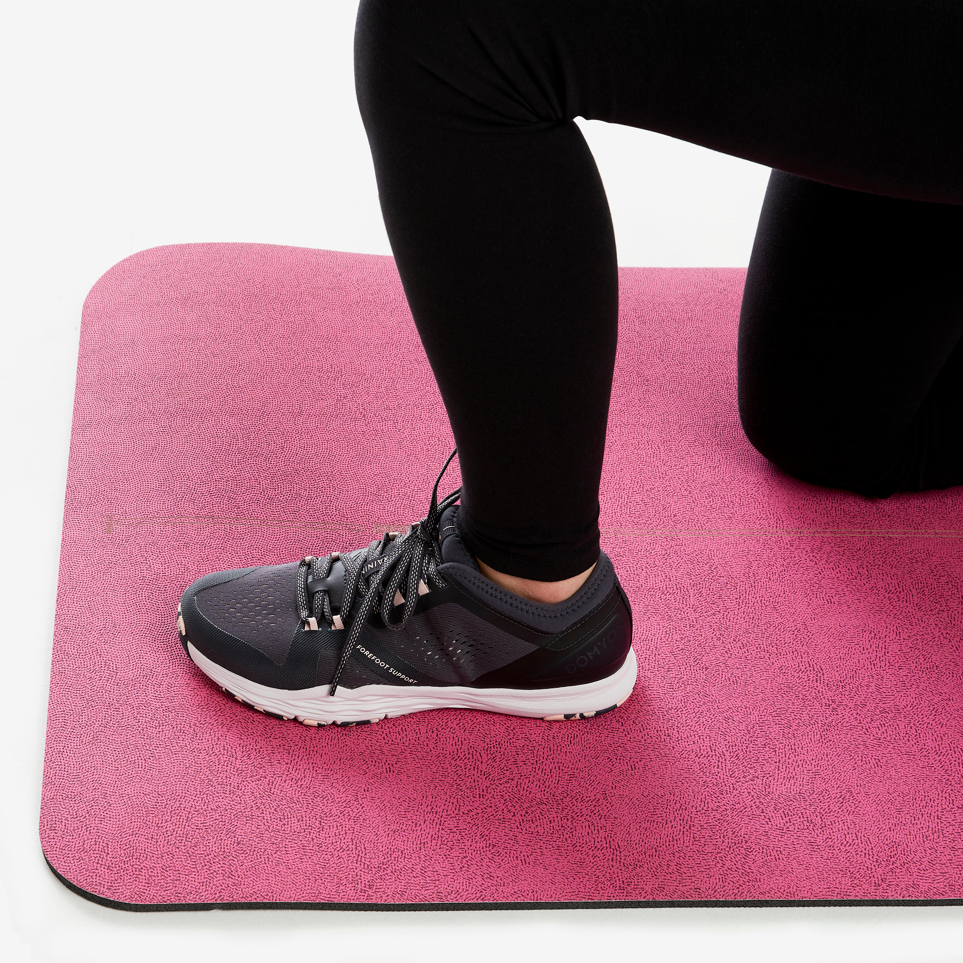 Durable Fitness Floor Mat Tonemat 500 170 cm x 62 cm x 8 mm AOP Pink Decathlon