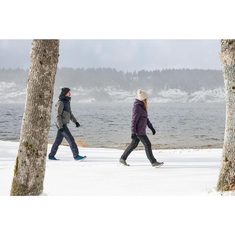 Dámská turistická bunda SH 100 Warm fialová