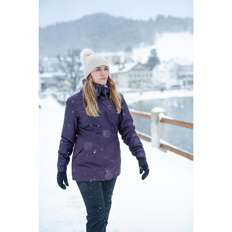 Waterdichte winterjas voor wandelen dames SH100 -5°C