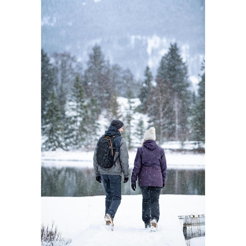 Dámská turistická bunda SH 100 Warm fialová