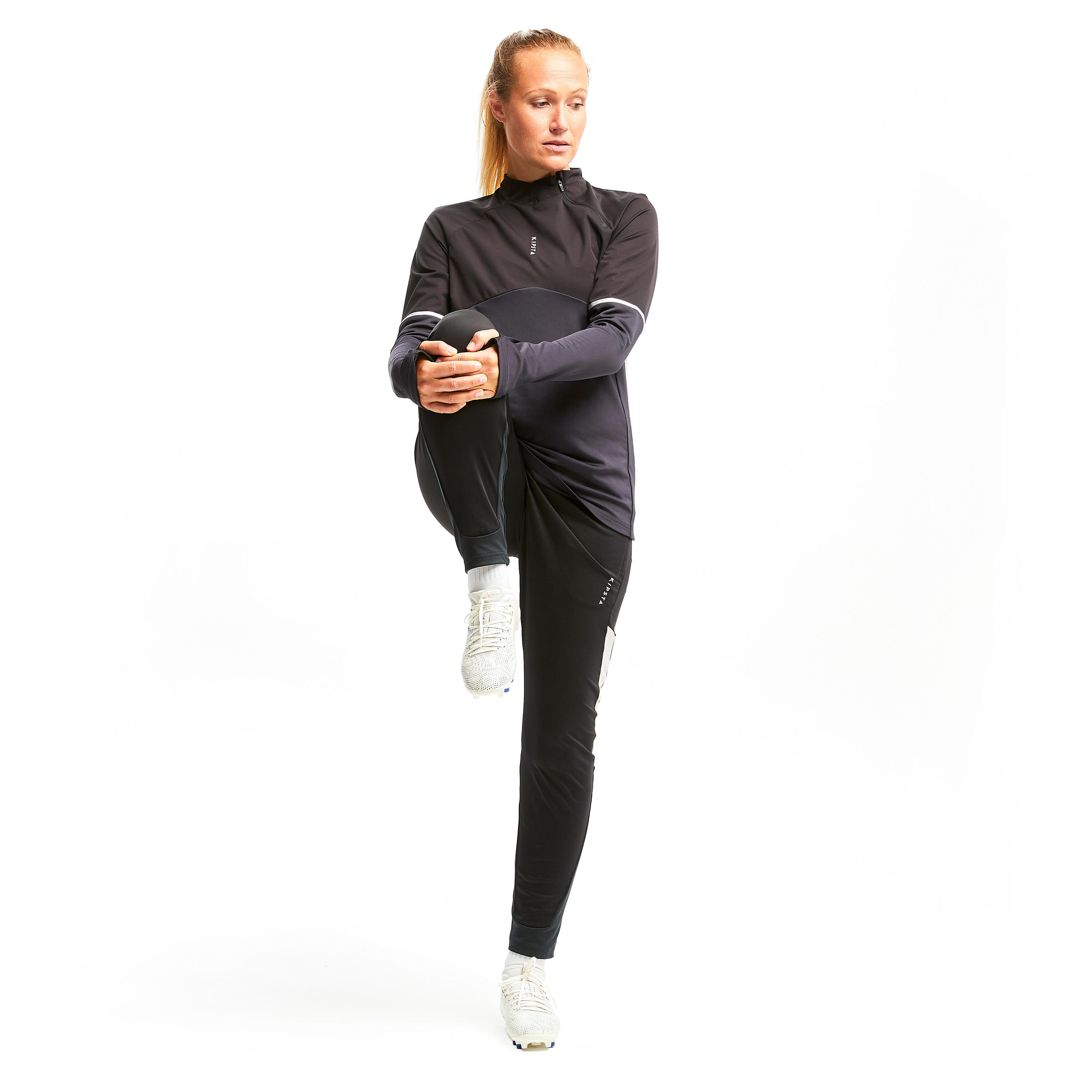 Pantalón de entrenamiento de fútbol  T500 mujer negro 5/10