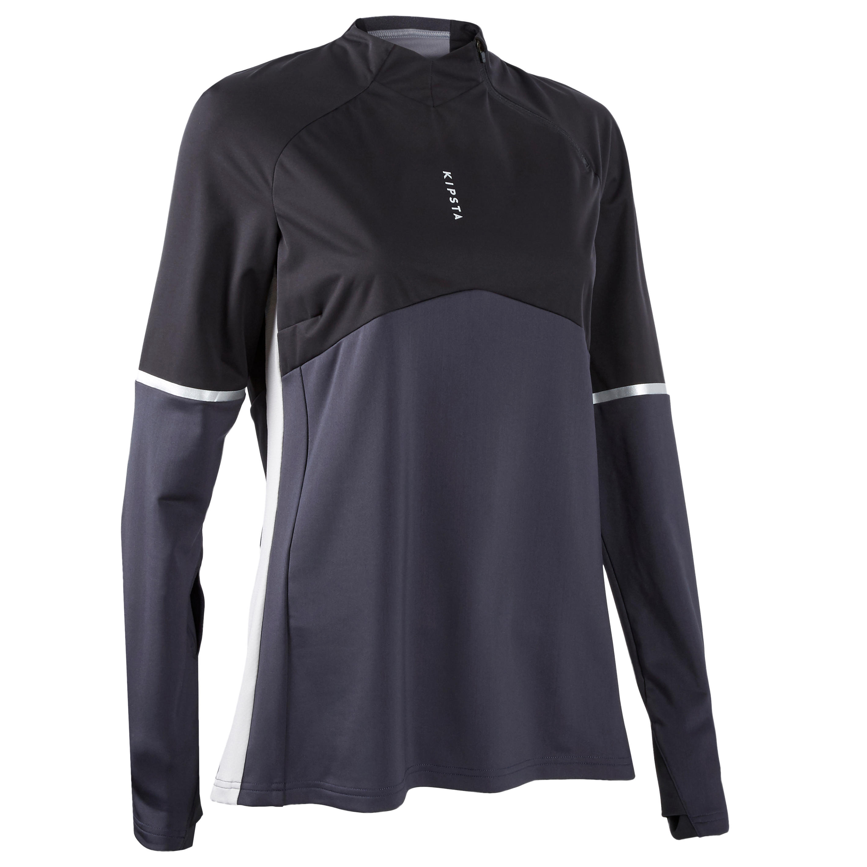 Bluza Antrenament Fotbal T500 Negru Dama