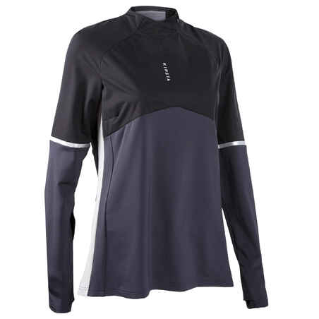 T500 Women's Football Training Sweatshirt - Black