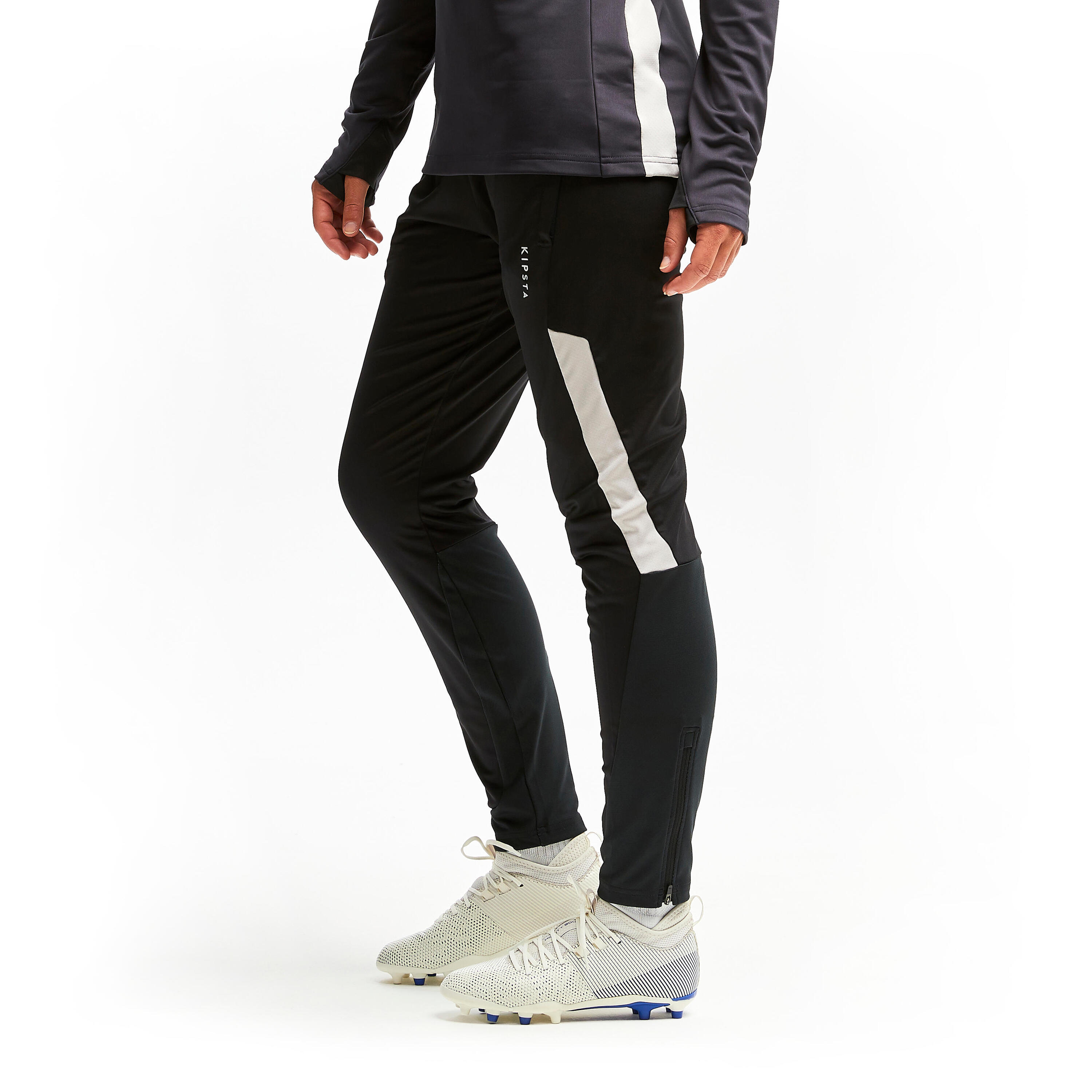 Pantalón de entrenamiento de fútbol  T500 mujer negro 3/10
