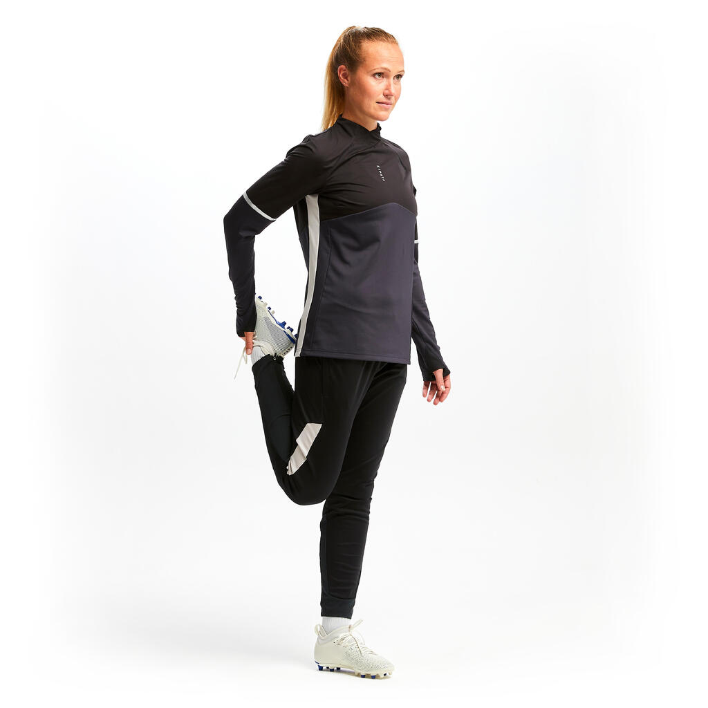 T500 Women's Football Training Sweatshirt - Black