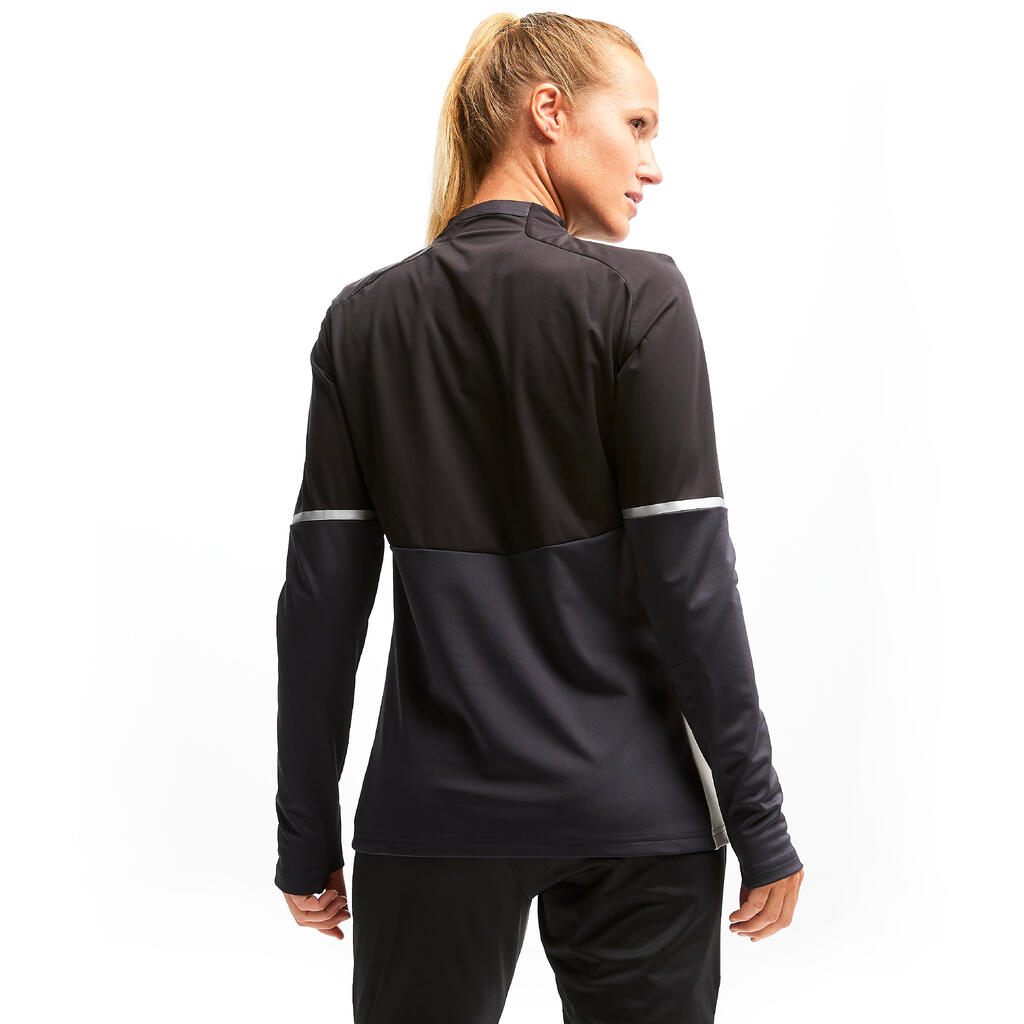 Sieviešu futbola treniņu sporta krekls “T500”, melns