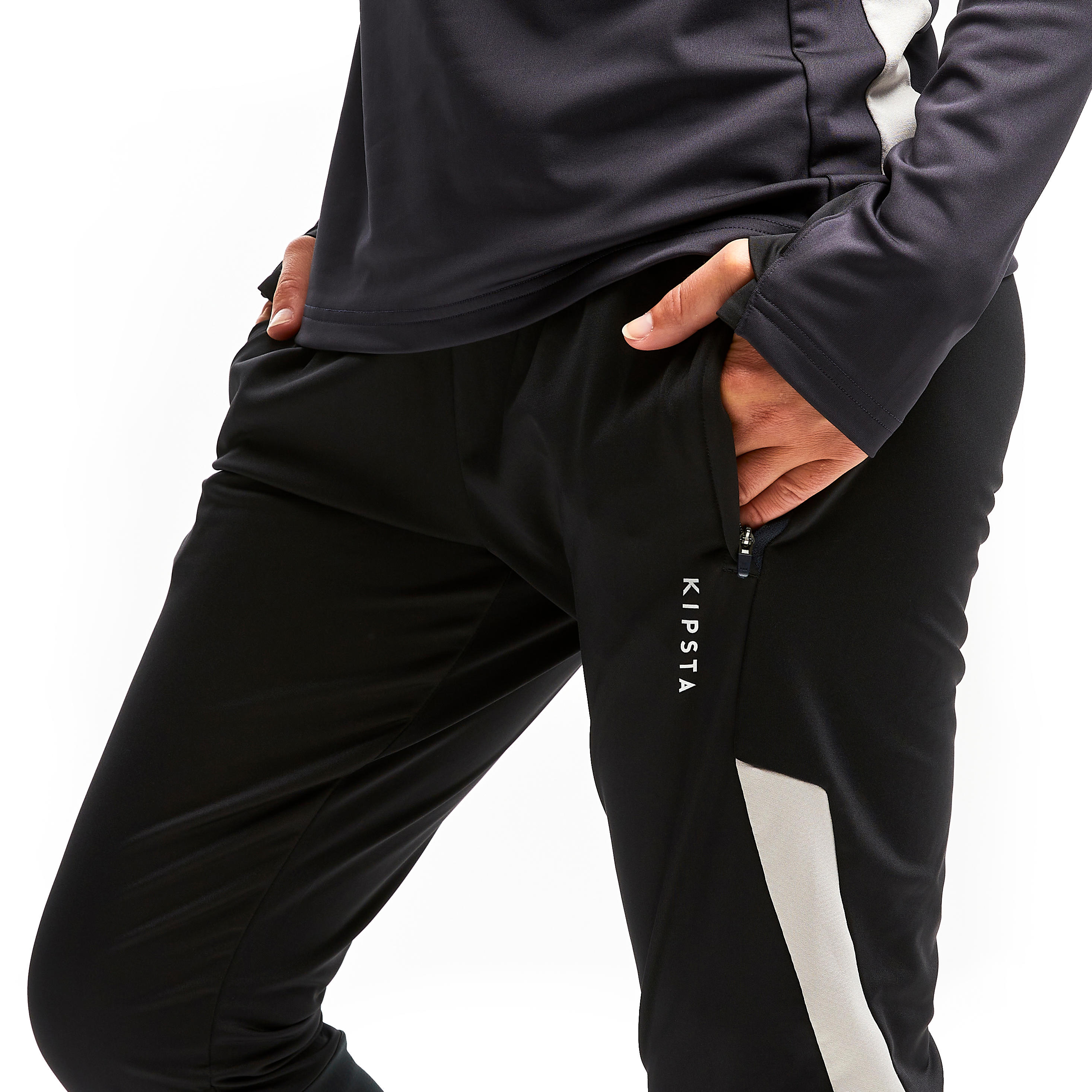 Pantalón de entrenamiento de fútbol  T500 mujer negro 8/10