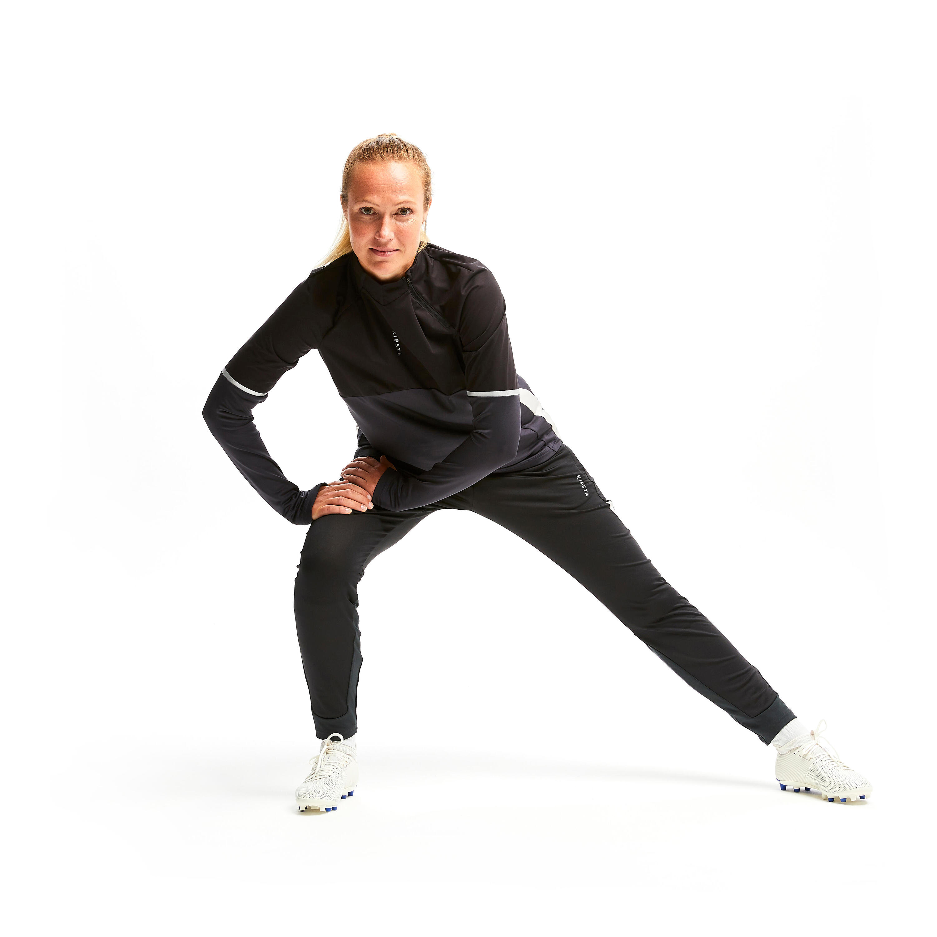 Pantalón de entrenamiento de fútbol  T500 mujer negro 6/10