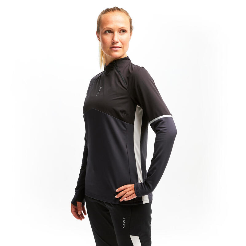 Damen Fußball Sweatshirt - T500 schwarz