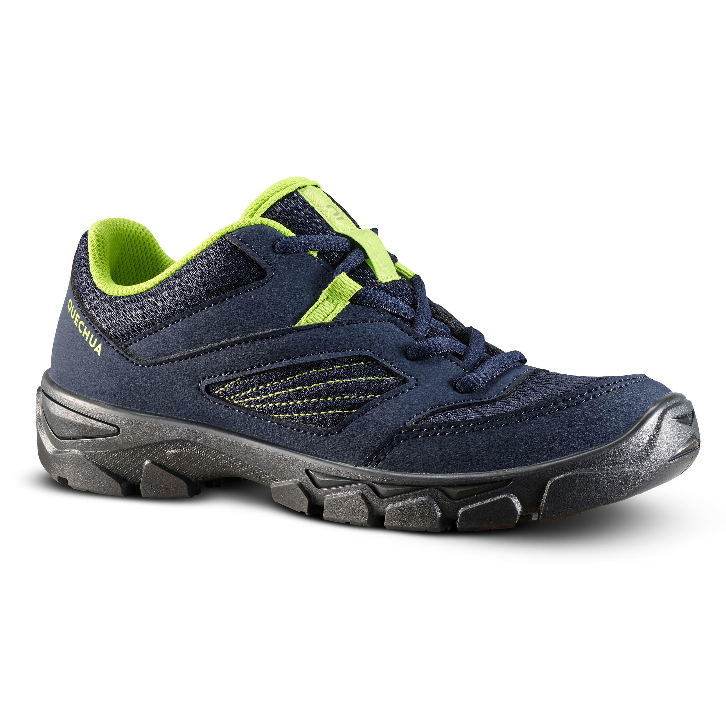 

Kids’ Lace-up Hiking Shoes MH100 from size 2 TO 5 Blue -  By QUECHUA | Decathlon