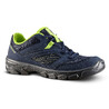 Junior Hiking Shoes MH100 Blue/Green with laces