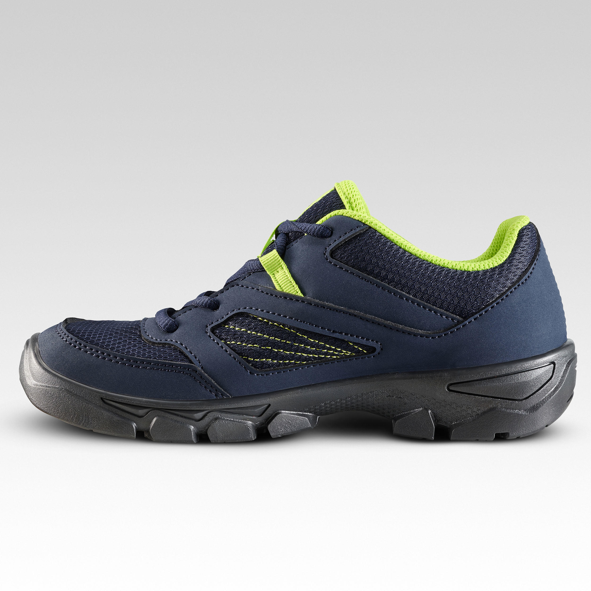 Kids Lace up Hiking Shoes NH100 from size 35 to 38 Blue
