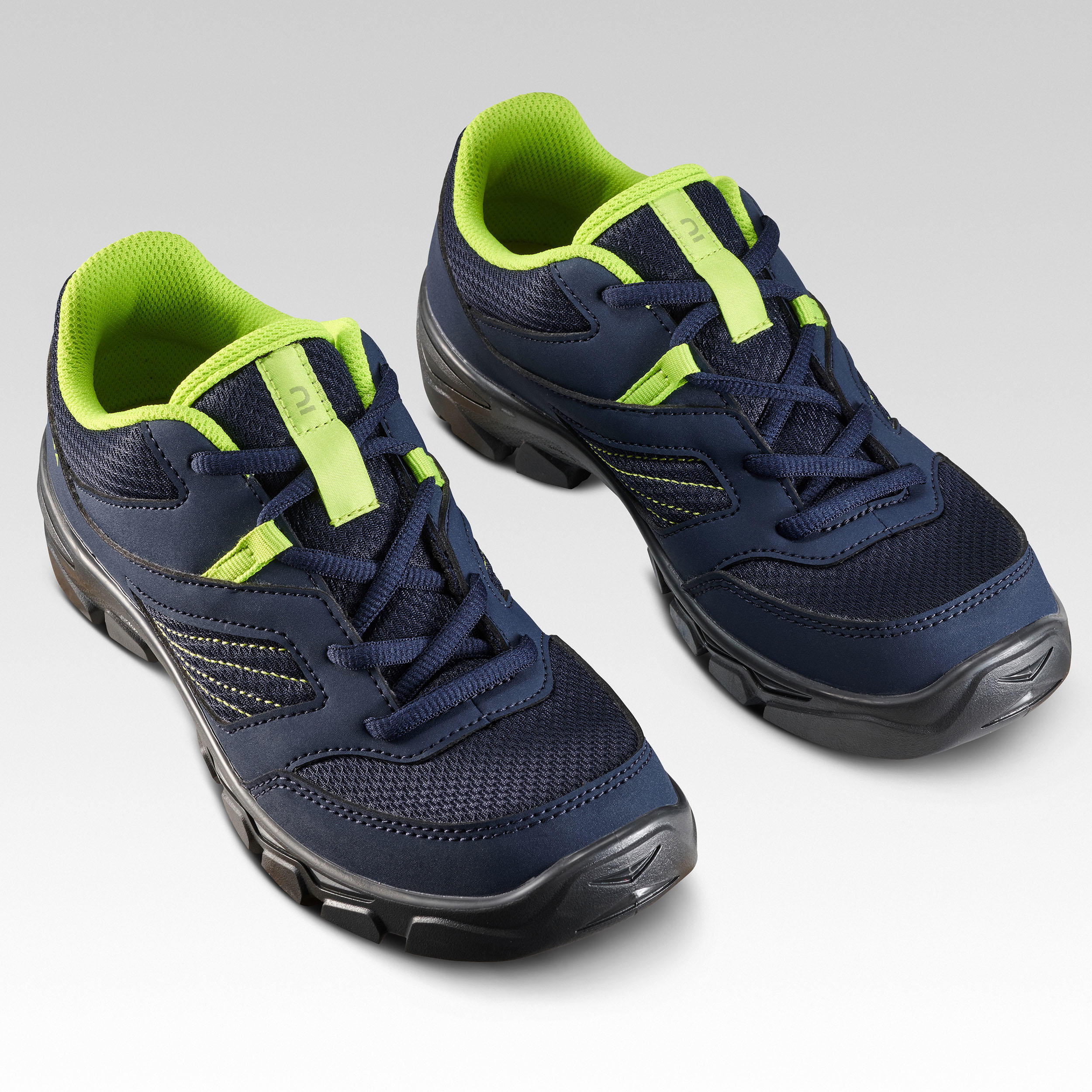 Children's low lace-up hiking shoes MH100 - Blue 2.5 TO 5 3/6