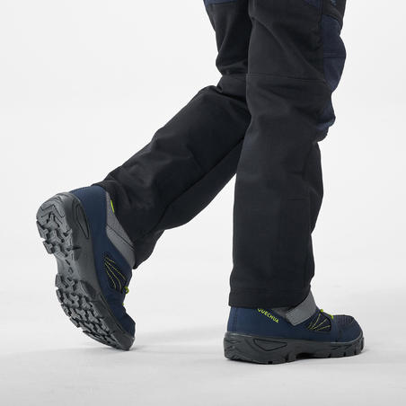 Chaussures de randonnée enfant avec scratch MH100 bleu du 24 AU 34