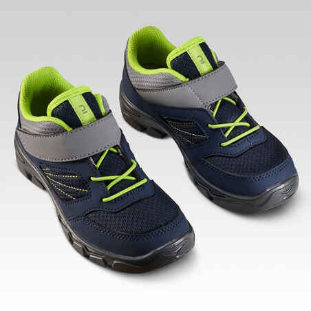 Chaussures de randonnée enfant avec scratch MH100 bleu du 24 AU 34