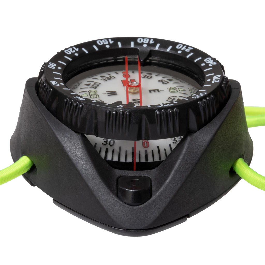 Potápačský kompas s elastickým popruhom