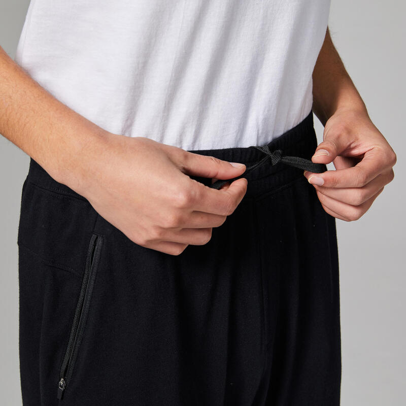 100 Slim-Fit Gentle Gym & Pilates Bottoms with Zip-Up Pockets - Black