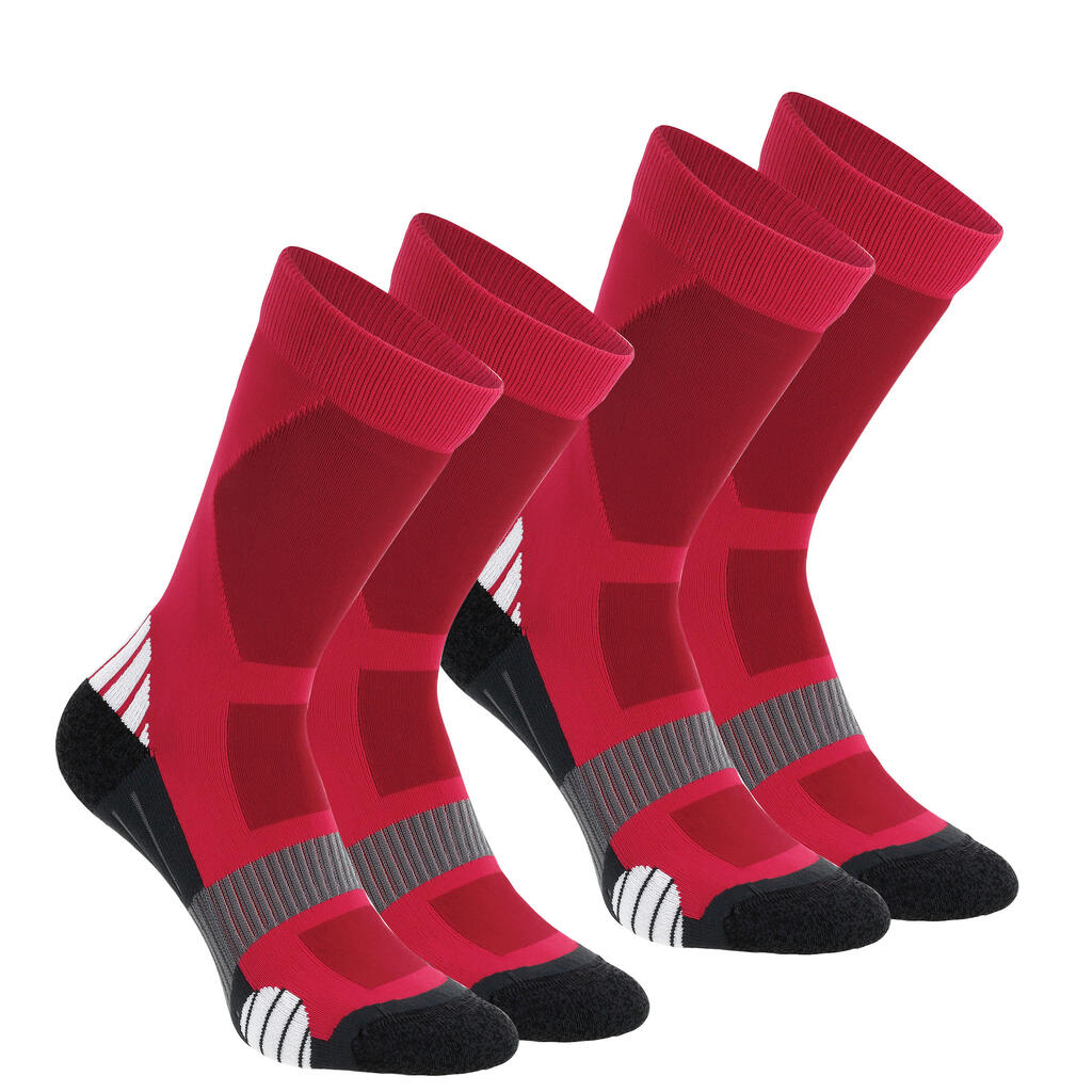 Forclaz 500 high upper adult hiking socks - pink.