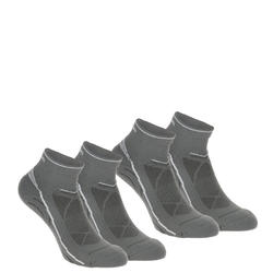 2 paires de chaussettes de randonnée tiges basses adulte Forclaz 100 gris