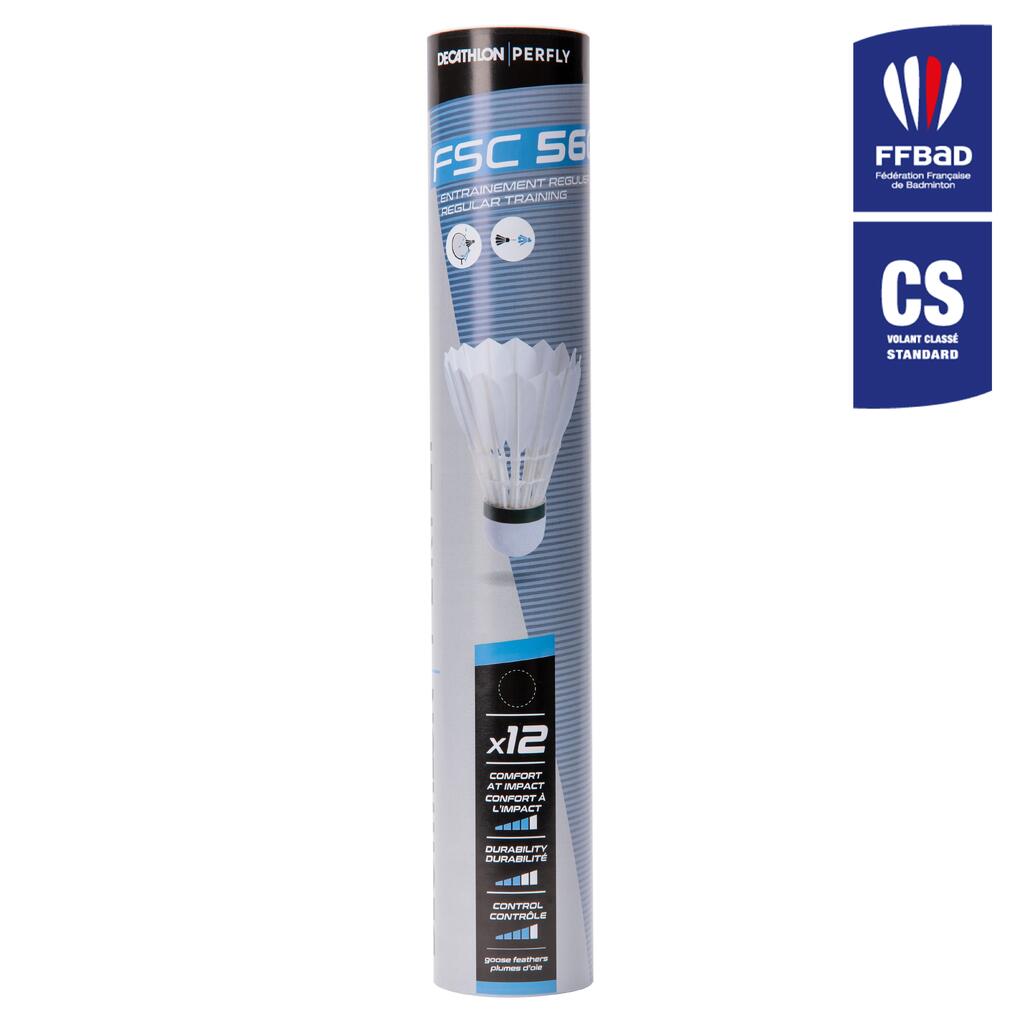 Loptica za badminton s perima FSC 560 SPEED 78 (12 komada)