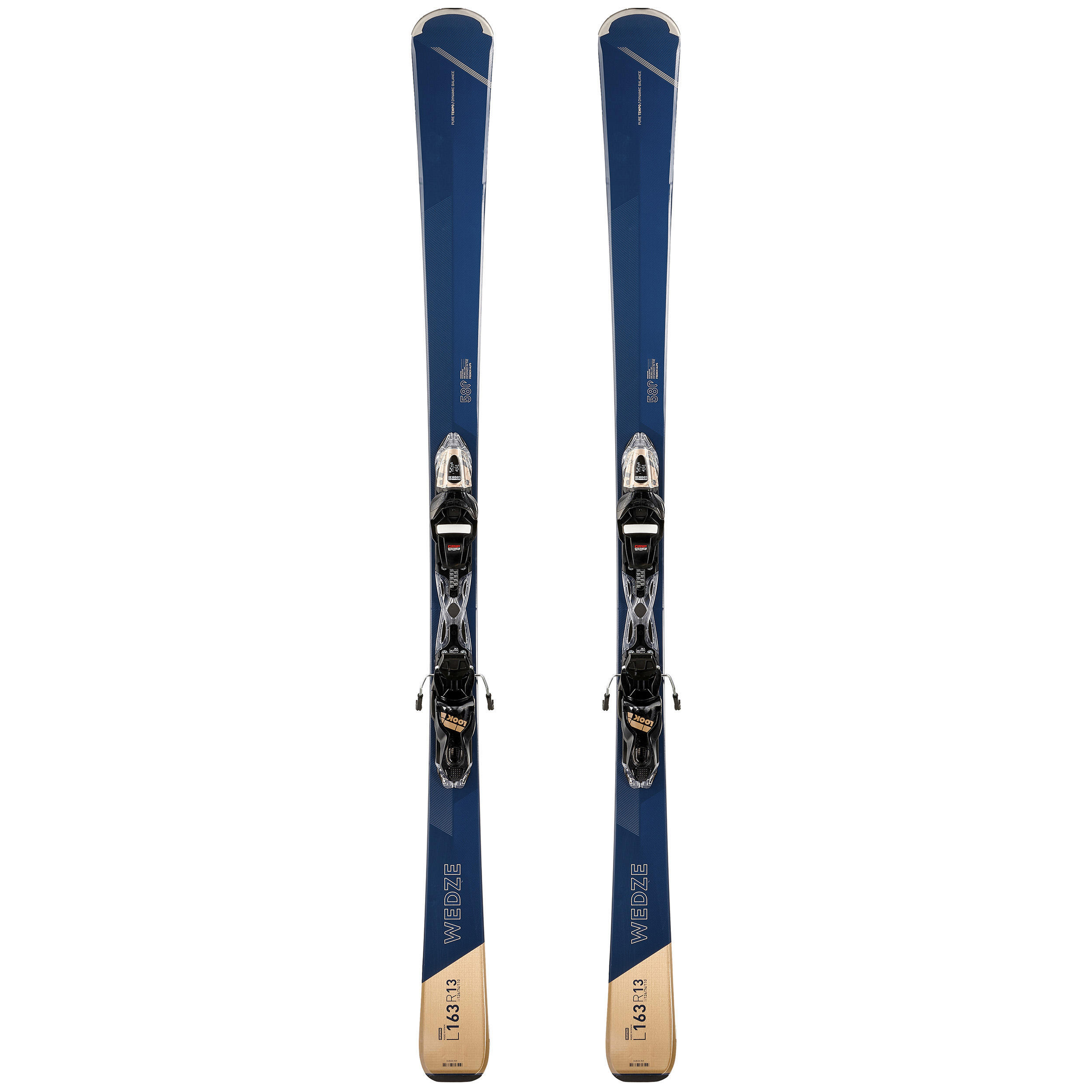 WOMEN’S ALPINE SKIS WITH BINDING - BOOST 580 - NAVY BLUE 1/7