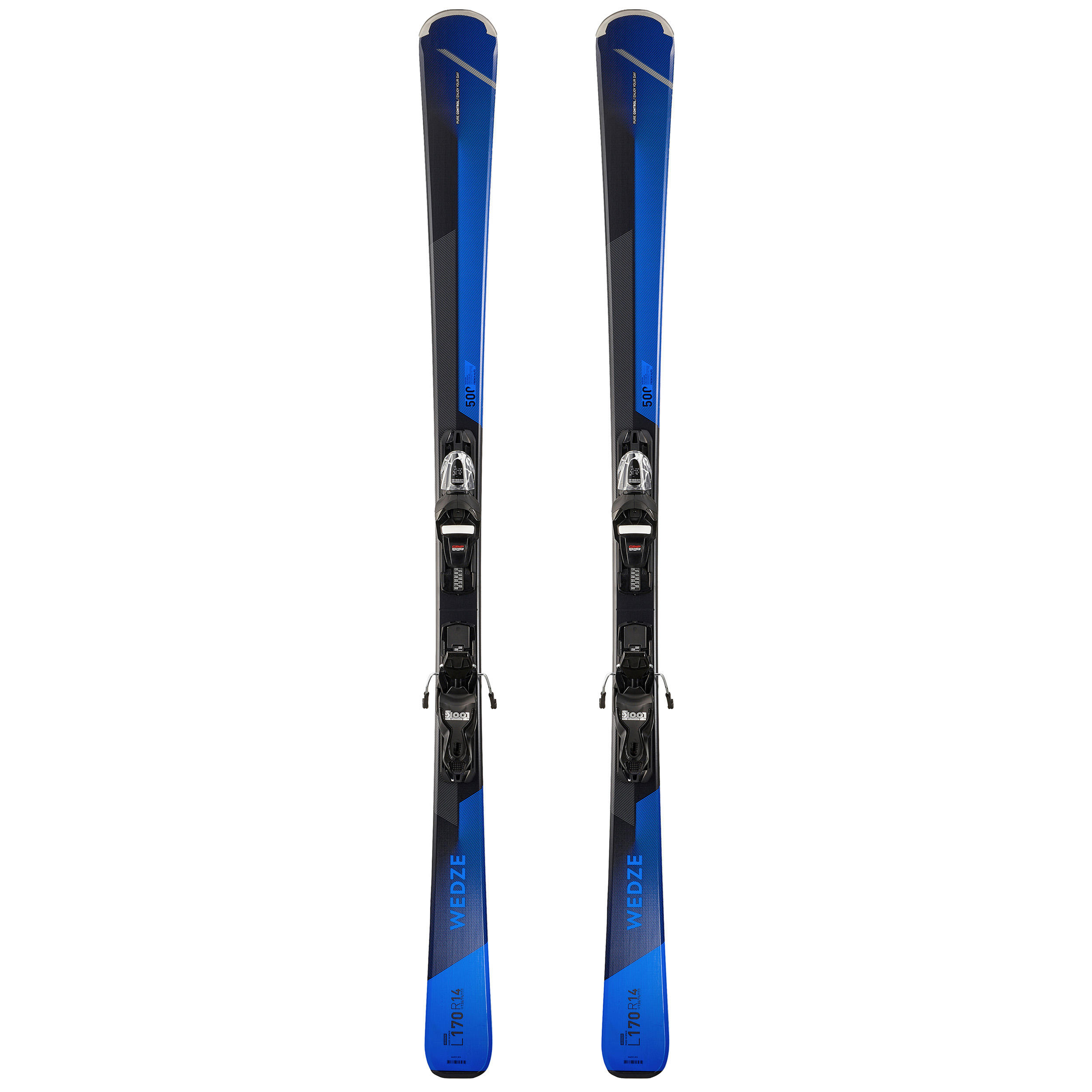 Schiuri cu legături schi pe pârtie BOOST 500 Negru-Albastru Bărbați