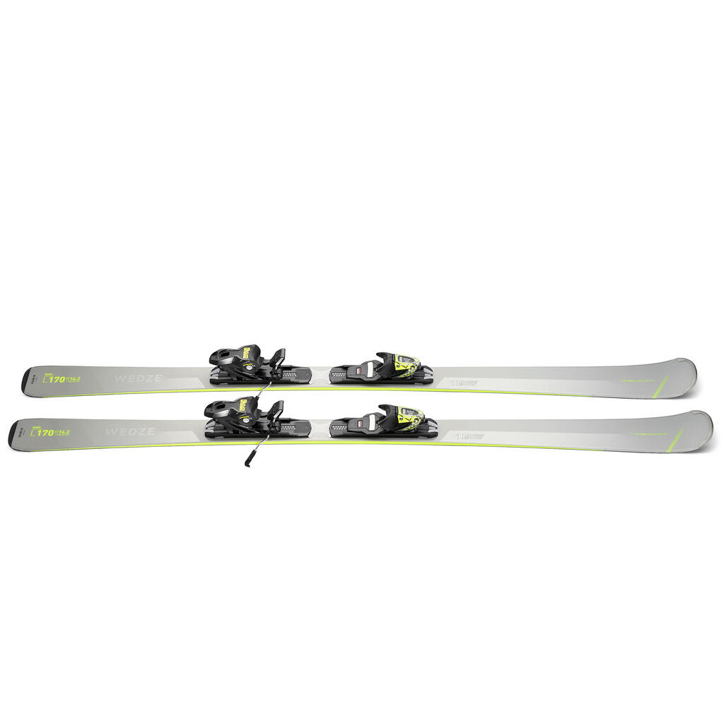 Kaki-roze muške skije s vezovima DOWNHILL BOOST 580