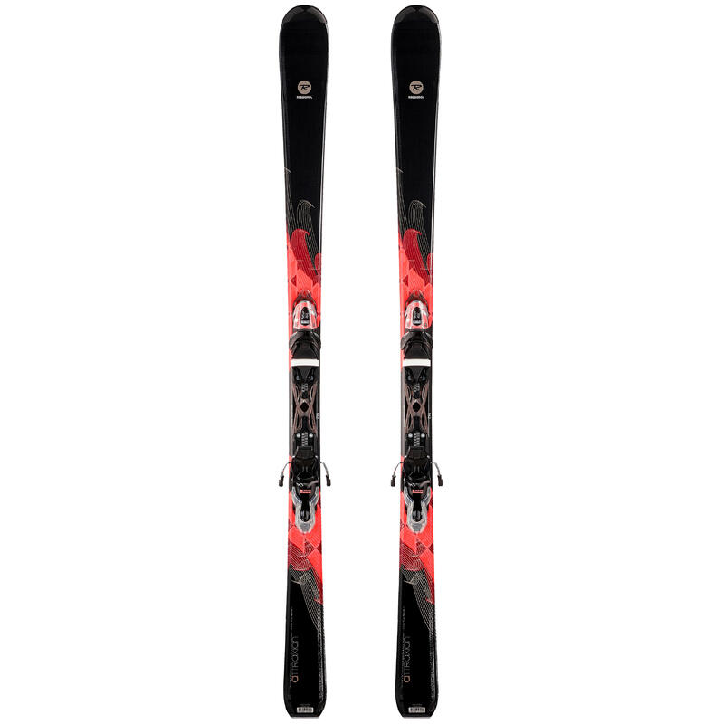Women's Piste Ski with Binding - Black and Pink