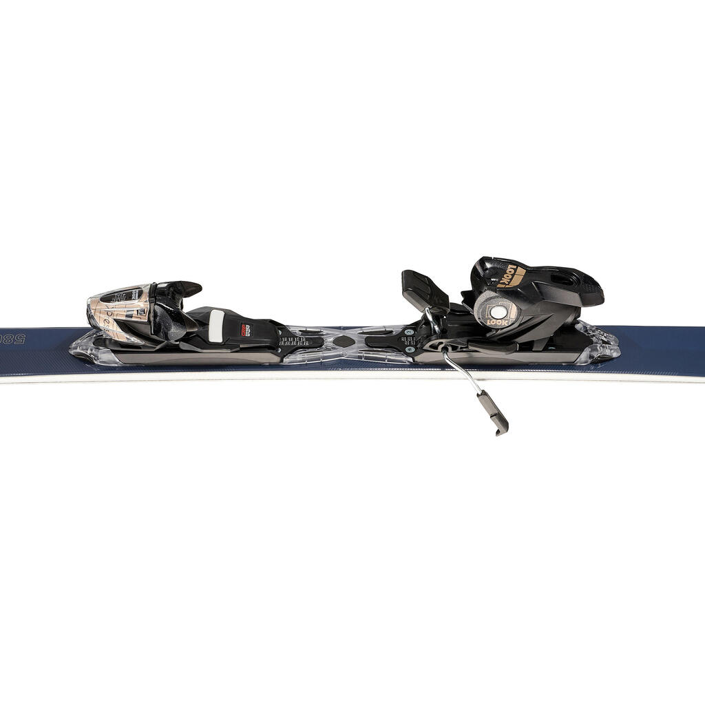 WOMEN'S DOWNHILL SKI WITH BINDINGS - BOOST 580 - BLACK AND WHITE