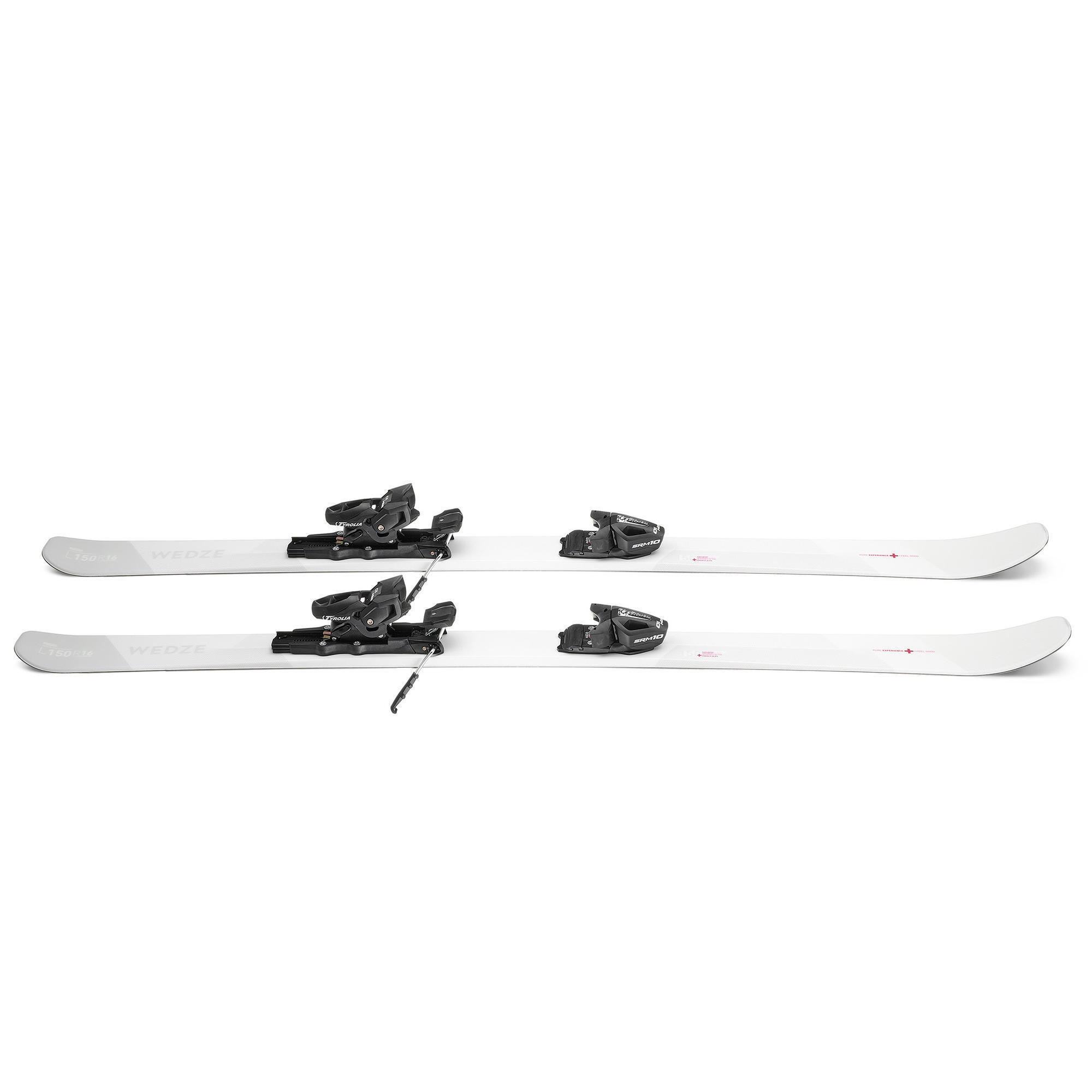 ALPINESKI'S MET ZWARTE BINDINGEN VOOR DAMES CROSS 150+ WIT/PAARS 16/18