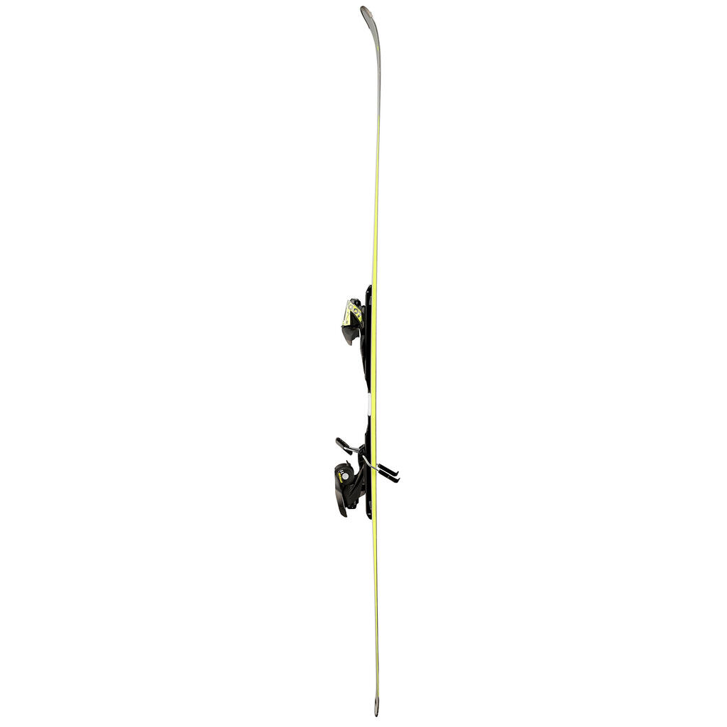Kaki-roze muške skije s vezovima DOWNHILL BOOST 580