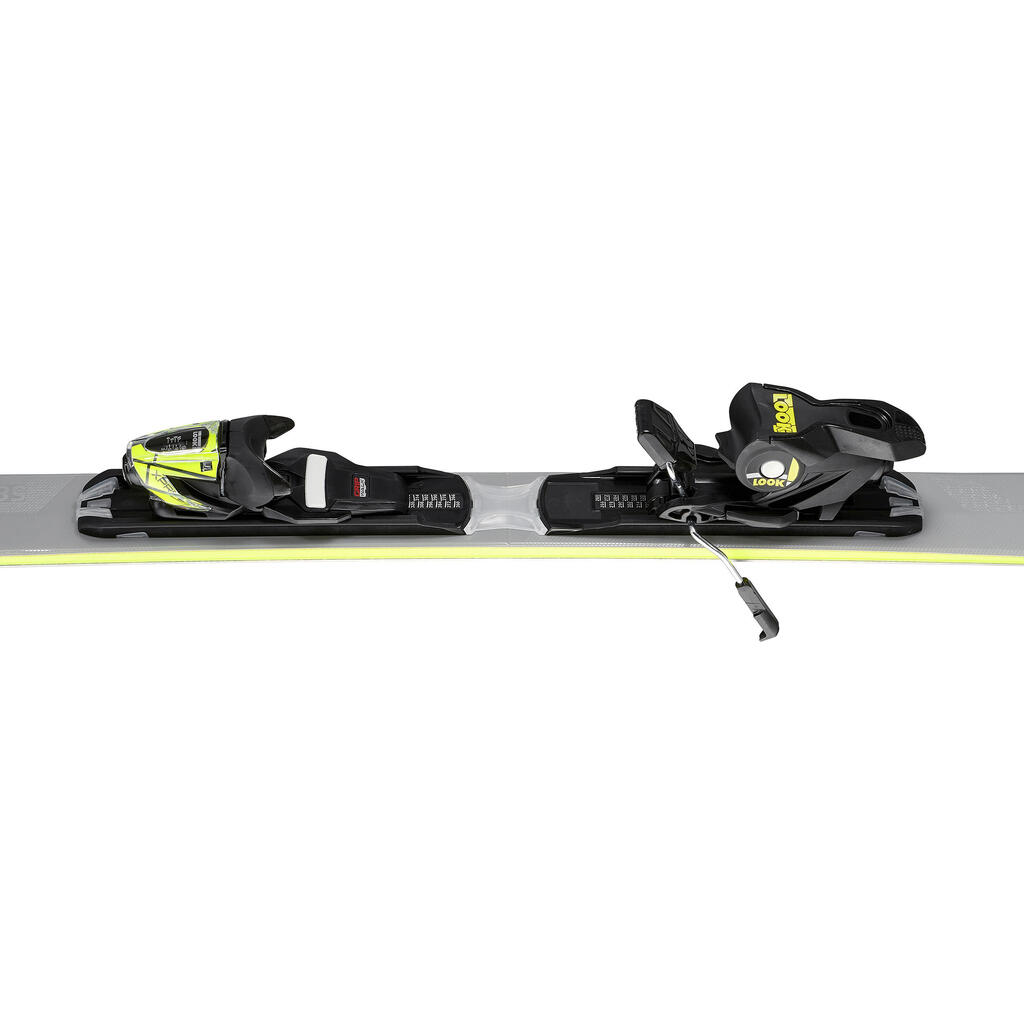 Kaki-roze muške skije s vezovima DOWNHILL BOOST 580