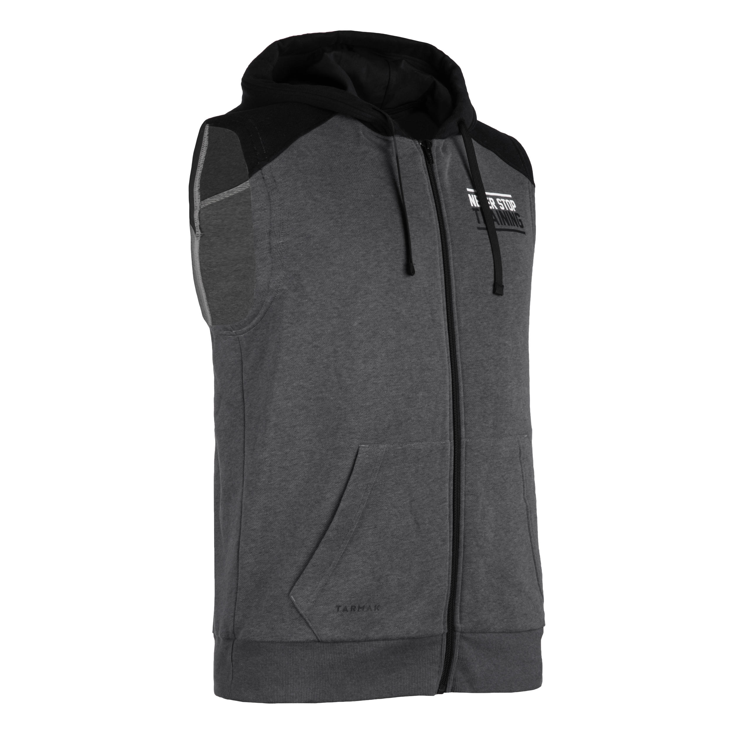 MEN'S/WOMEN'S ZIPPED HOODED BASKETBALL SWEATSHIRT - J100 GRAY