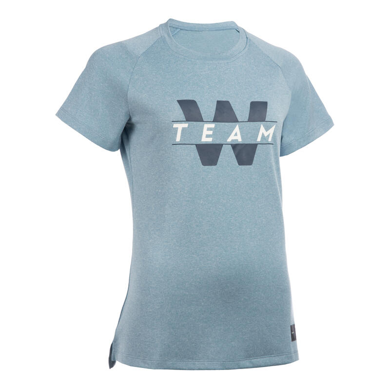T-SHIRT / MAILLOT DE BASKETBALL POUR FEMME CONFIRMEE TS500 CIEL TEAM