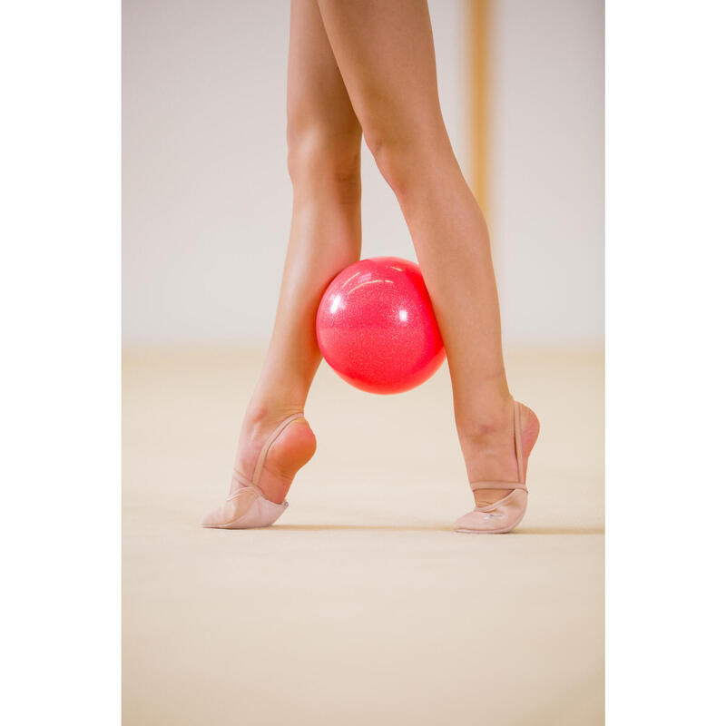 Ballon de Gymnastique Rythmique (GR) de 16,5 cm - rose pailleté