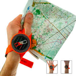 QUICK and STABLE WRIST compass for MULTISPORT adventure racing - orange black