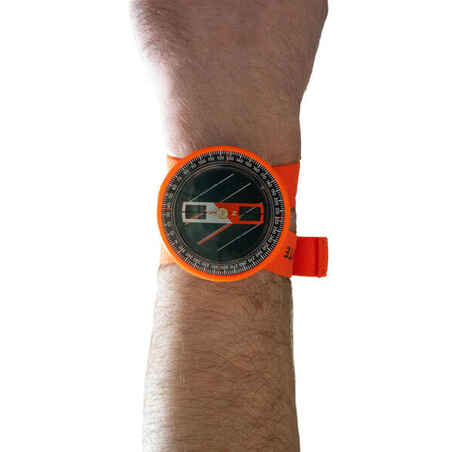 QUICK and STABLE WRIST compass for MULTISPORT adventure racing - orange black