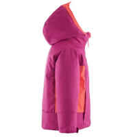 KIDS' WARM AND WATERPROOF SKI JACKET 500 PULL'N FIT PURPLE / CORAL