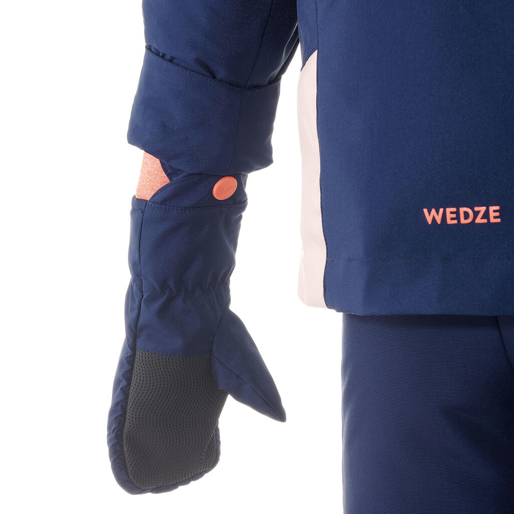Traje de esquí niños cálido e impermeable 580 - azul y rosa 