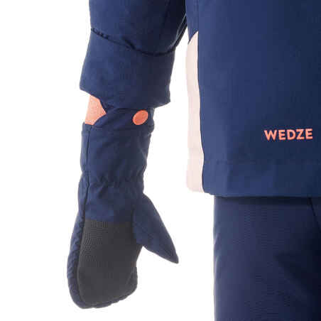 Kids’ Warm and Waterproof Ski Suit 580 - Blue and Pink