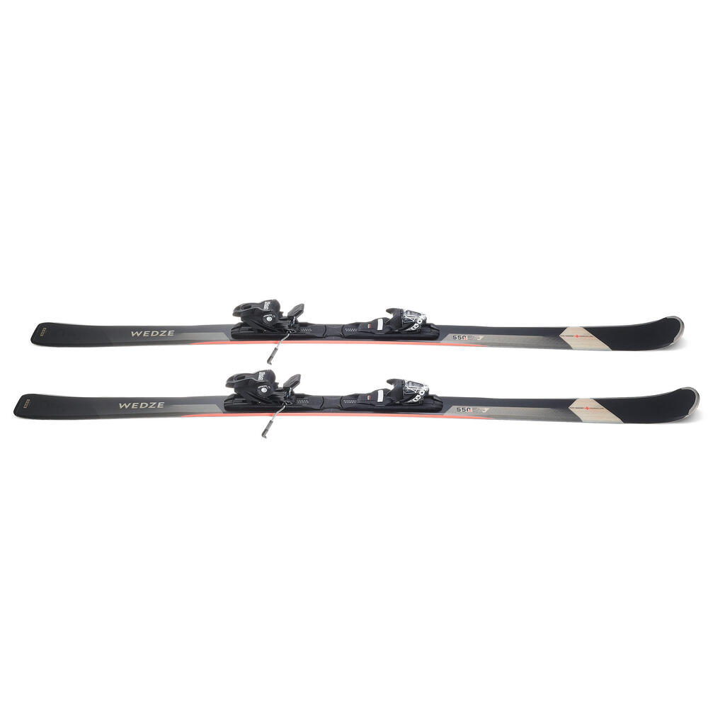 Ski Herren mit Bindung Piste - Cross 550+ schwarz