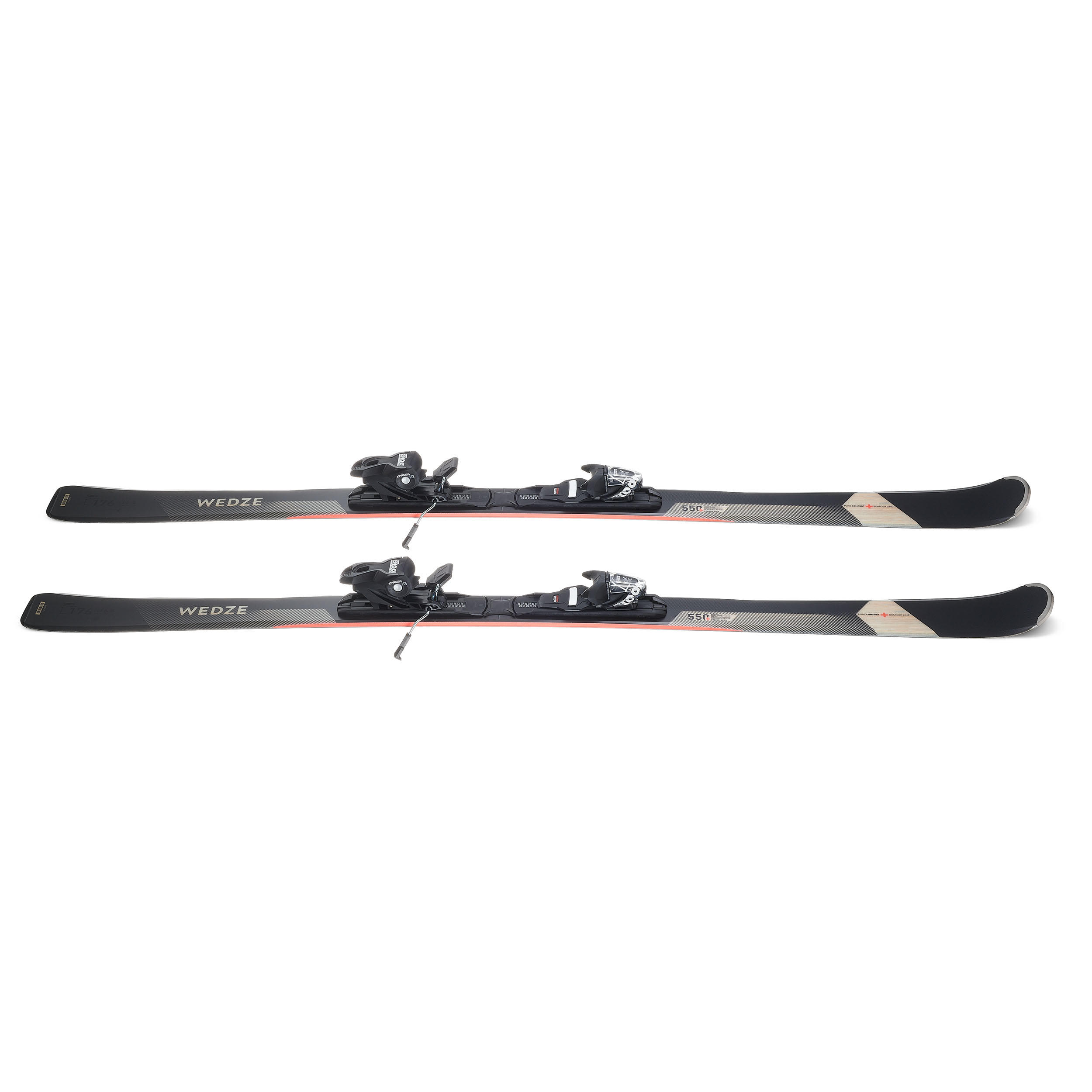 MEN’S ALPINE SKI WITH BINDING - CROSS 550+ BLACK 8/10